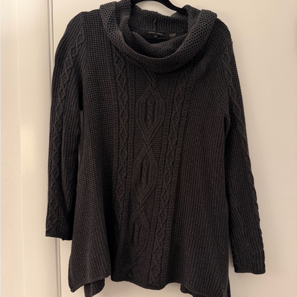 JEANNE PIERRE Charcoal Cowl Neck Sweater